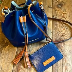 Dooney & Bourke Navy Siena Serena Drawstring Crossbody Bag